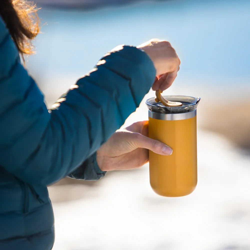 WACACO Octaroma Lungo Vacuum Insulated Coffee Mug , Amber Yellow