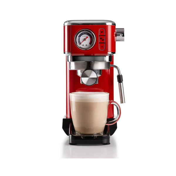 Ariete 1381 Moderna Slim Red Espresso Machine | Latteholic