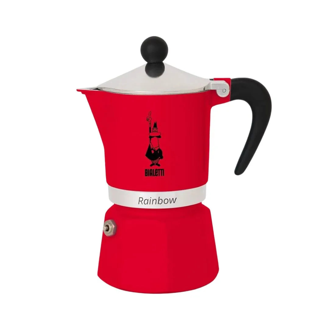 Bialetti Rainbow Colored Coffee Maker,4962, Aluminium, Red, 3 Cups
