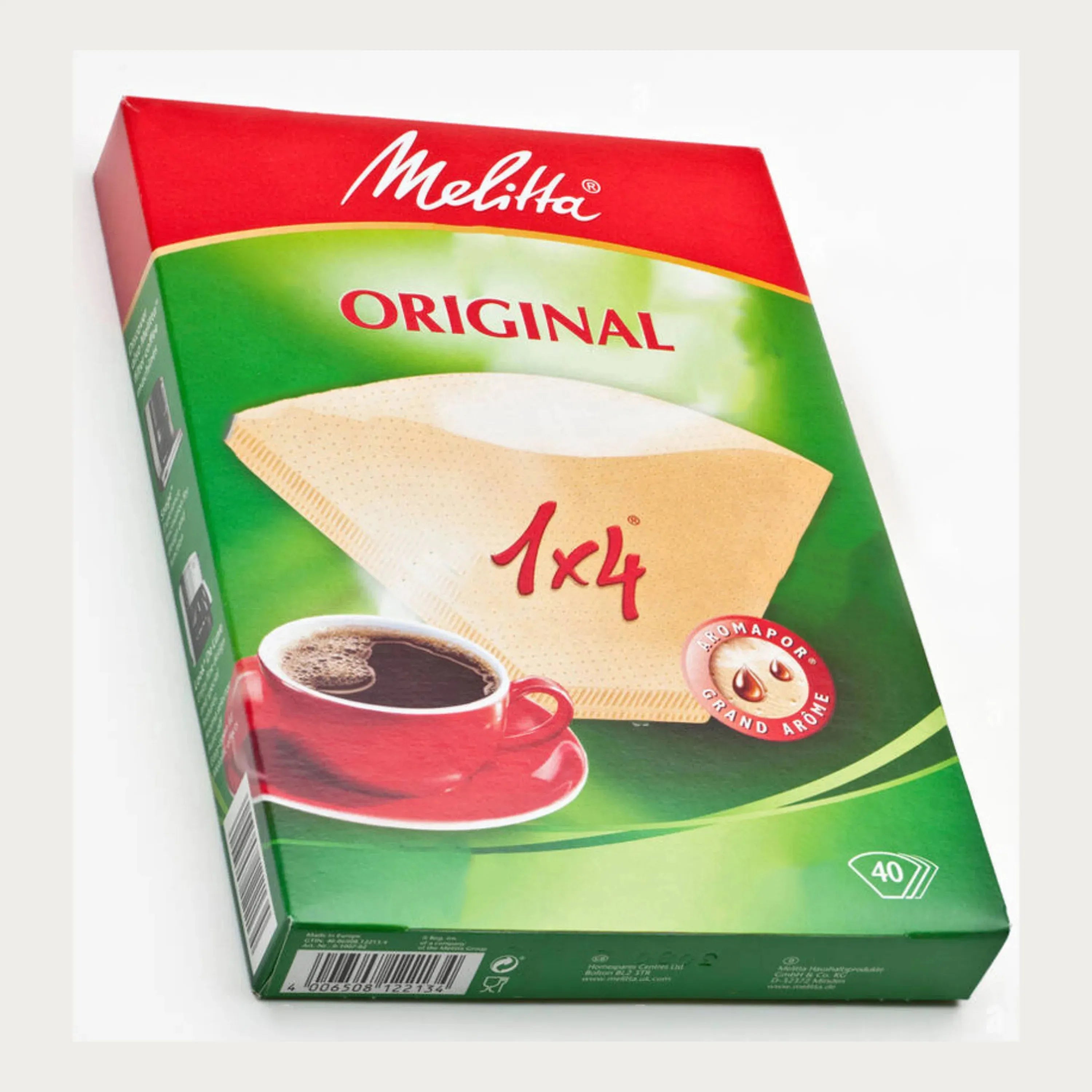 Melitta Coffee filter paper , Size 1x4, Pack of 40, Brown