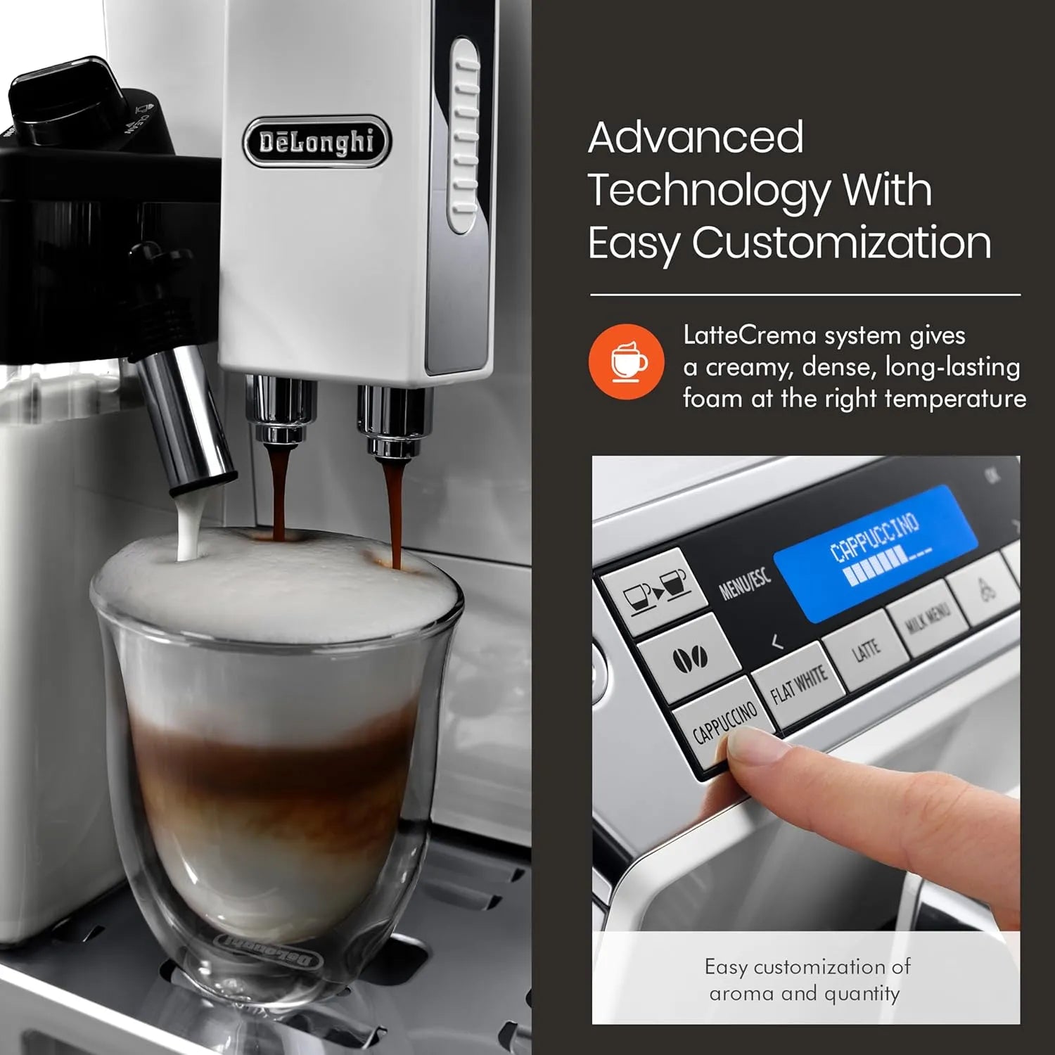 DeLonghi Ecam45.760.W, Fully Automatic Coffee Machine