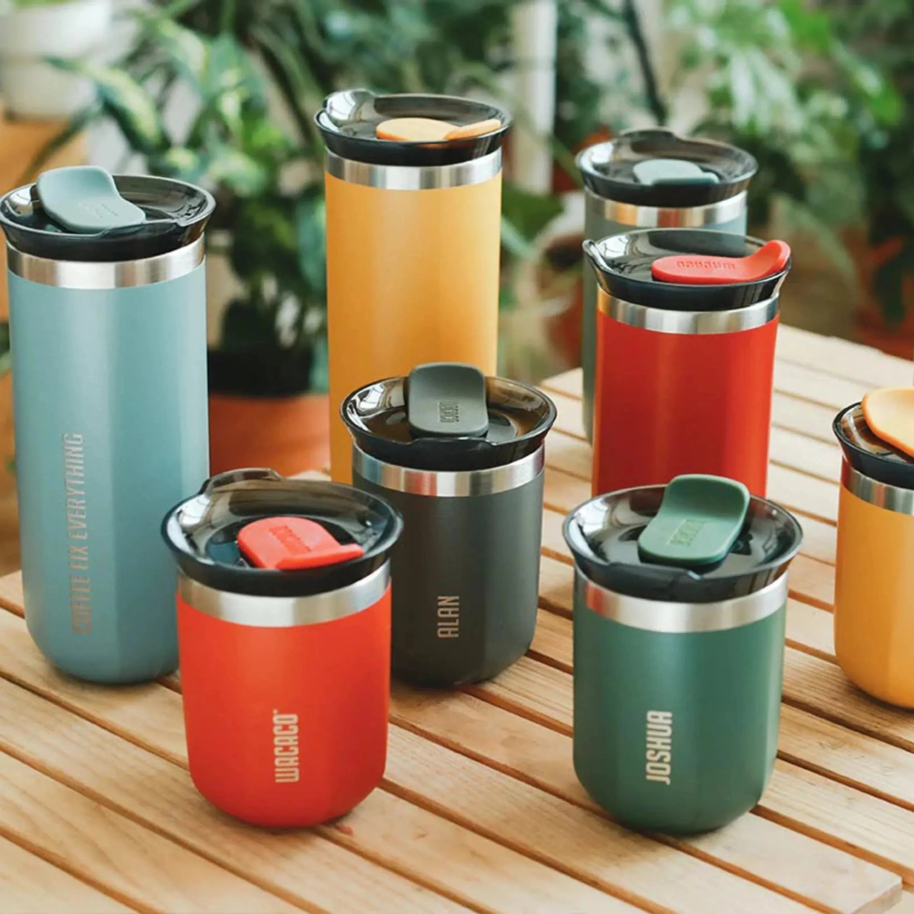 WACACO Octaroma Lungo Vacuum Insulated Coffee Mug , Amber Yellow