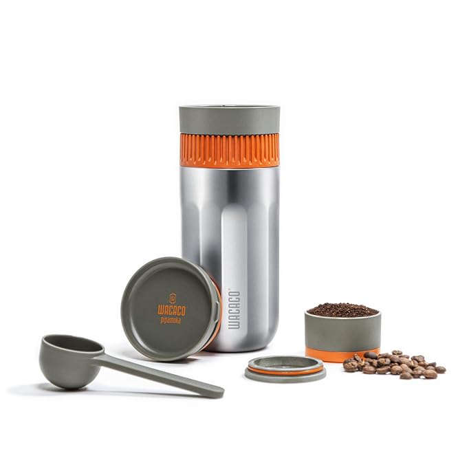 Wacaco Pipamoka Silver, Travel Coffee Maker and Coffee Mug