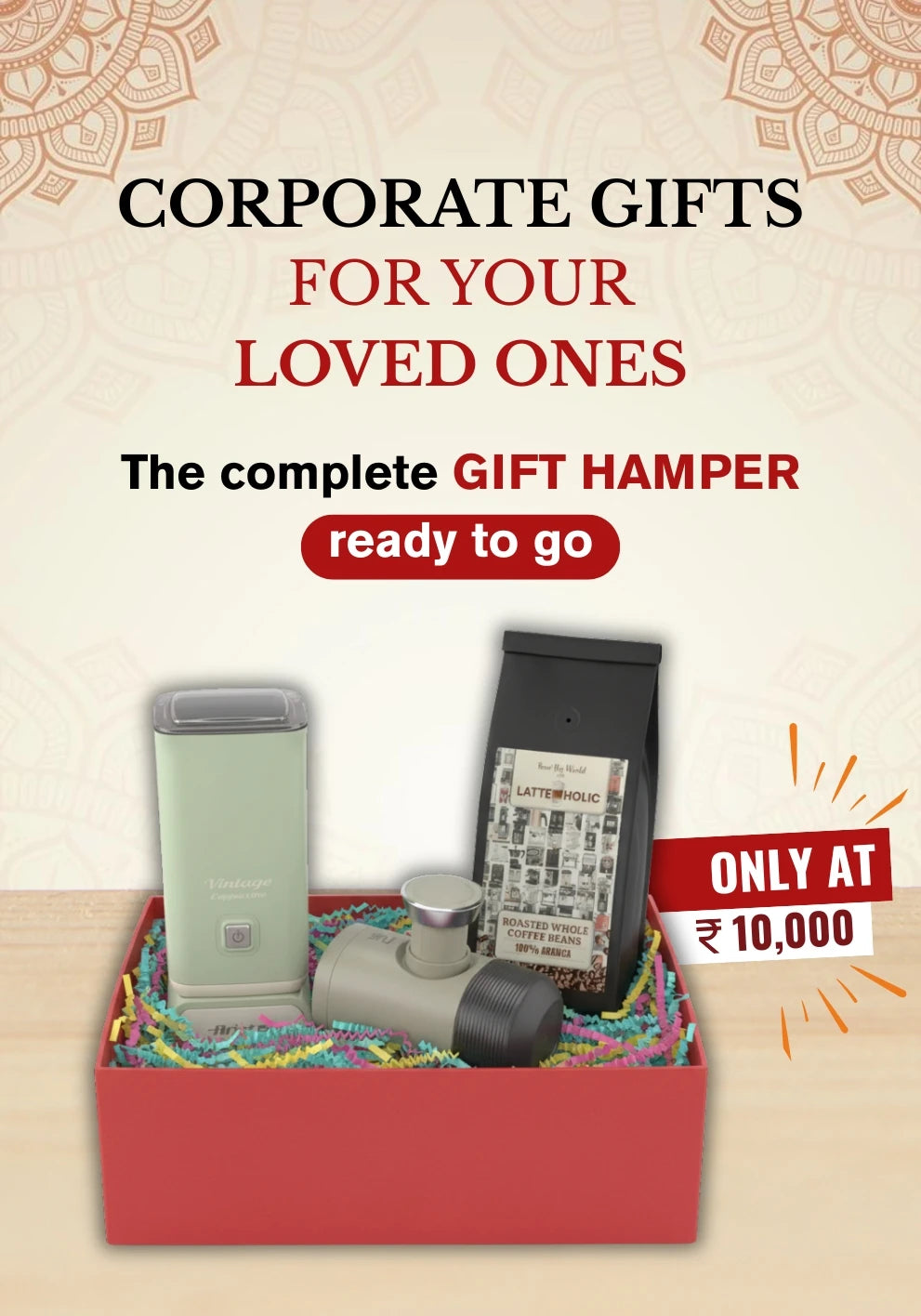 Combo Under 10K – Pack of 3 - Wacaco Minipresso NS2 | Hot & Cold Milk Frother | Coffee Beans