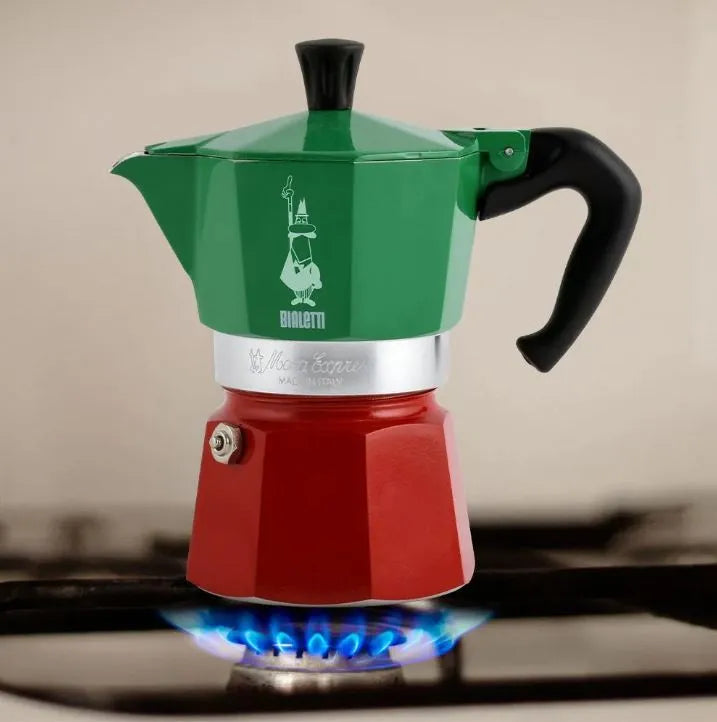 Bialetti Moka Express Tricolor 3 Cup Espresso Maker 5322