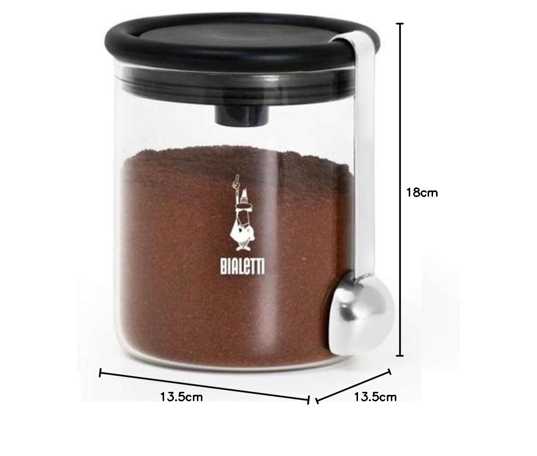 Bialetti Moka Coffee Jar 250 g (with Cap), Glass