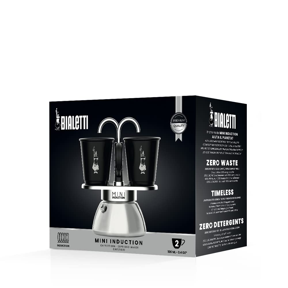 SET MINI INDUCTION 2 CUPS +2 BICCHIERINI BLACK