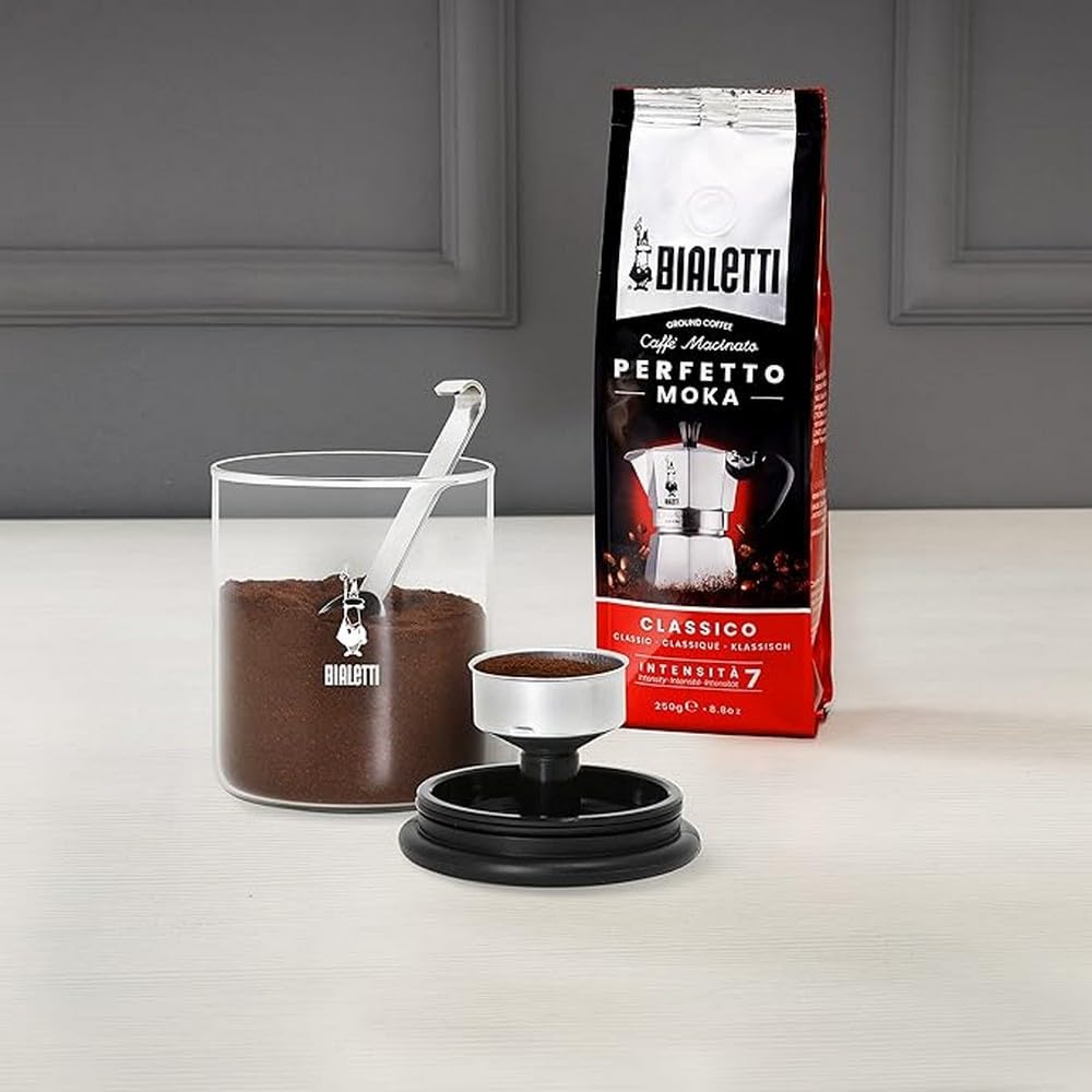 Bialetti Moka Coffee Jar 250 g (with Cap), Glass