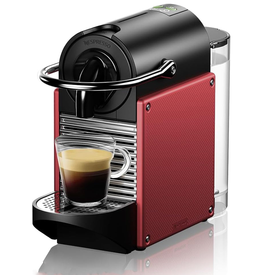 Nespresso Pixie Espresso Machine By delonghi, caramine Red