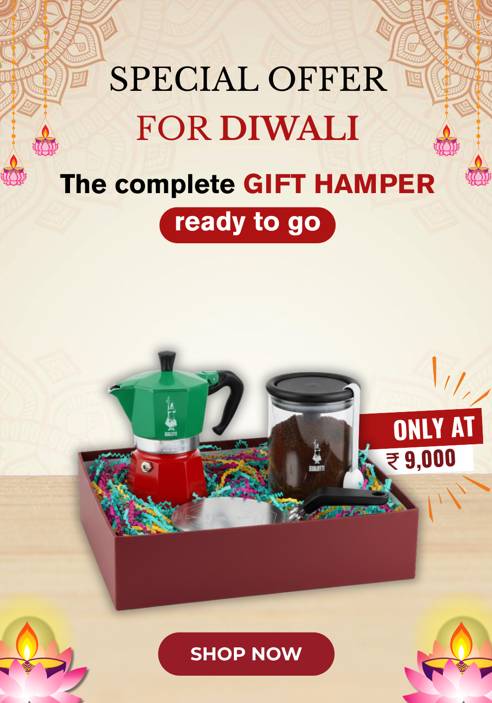 Combo Under 9K – Pack of 3 - Bialetti Moka Express Tricolor | Induction Plate | Coffee Jar