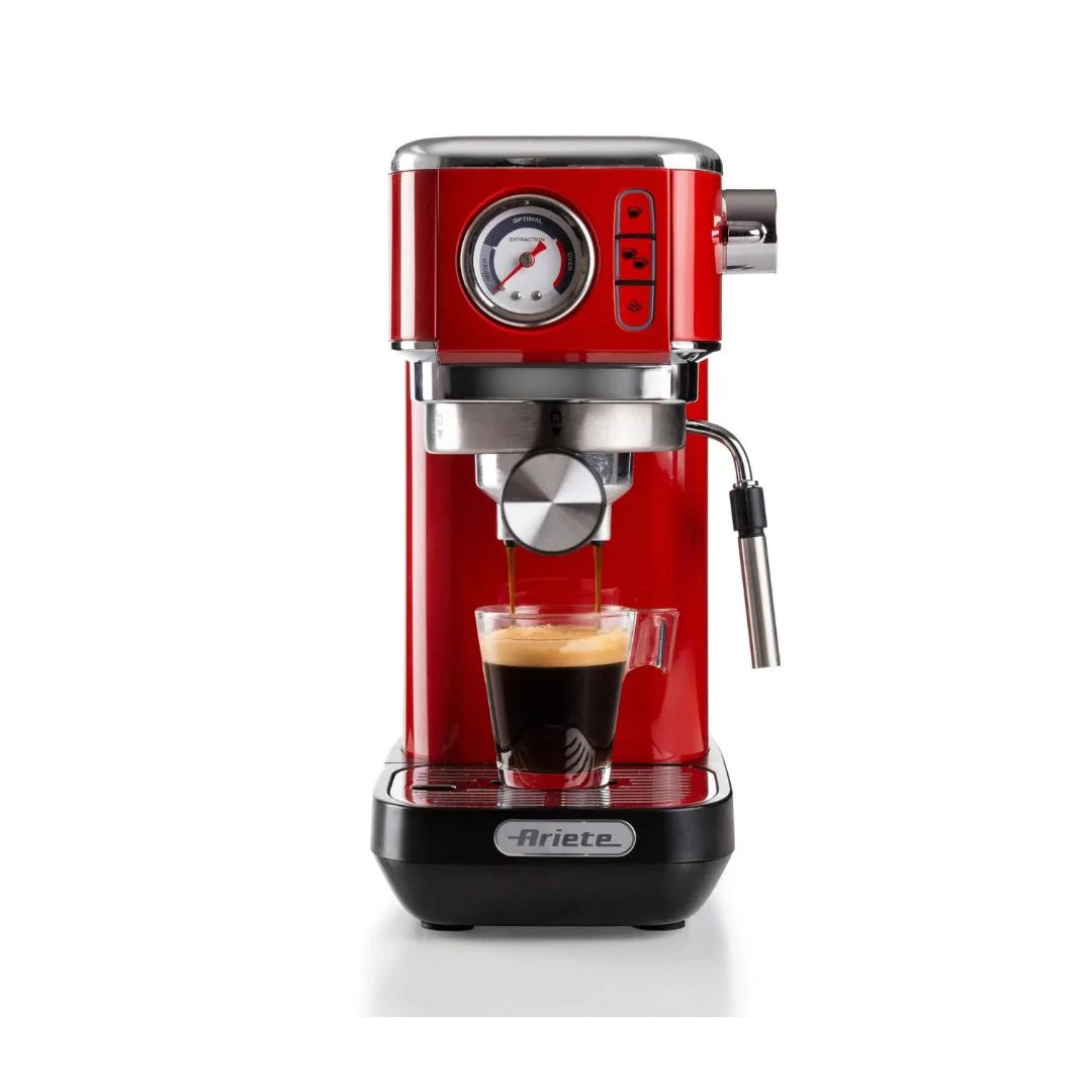 Ariete 1381  Moderna Slim Red Espresso Coffee Machine