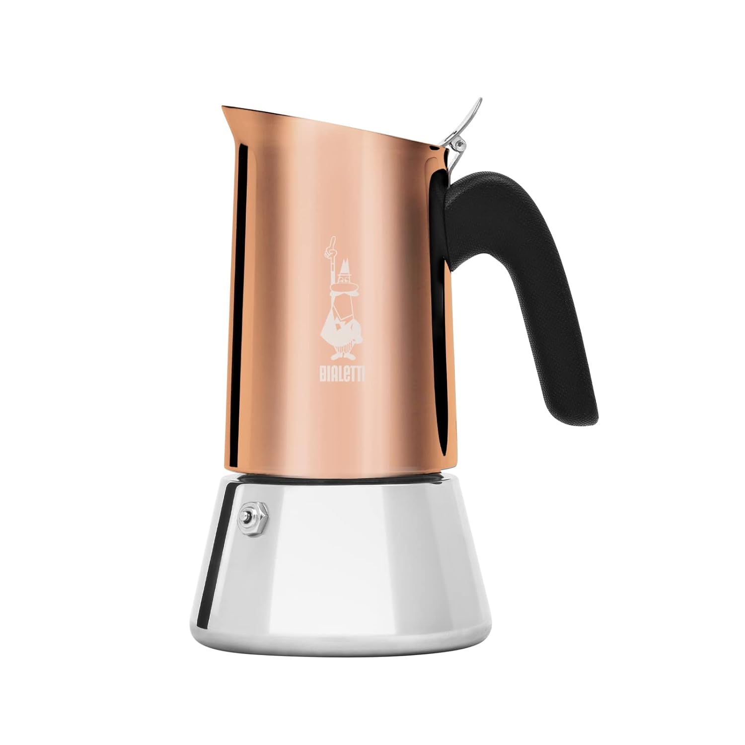 Bialetti  New Venus Induction Cups, Stainless Steel Stovetop Espresso Coffee Maker, Copper Rame