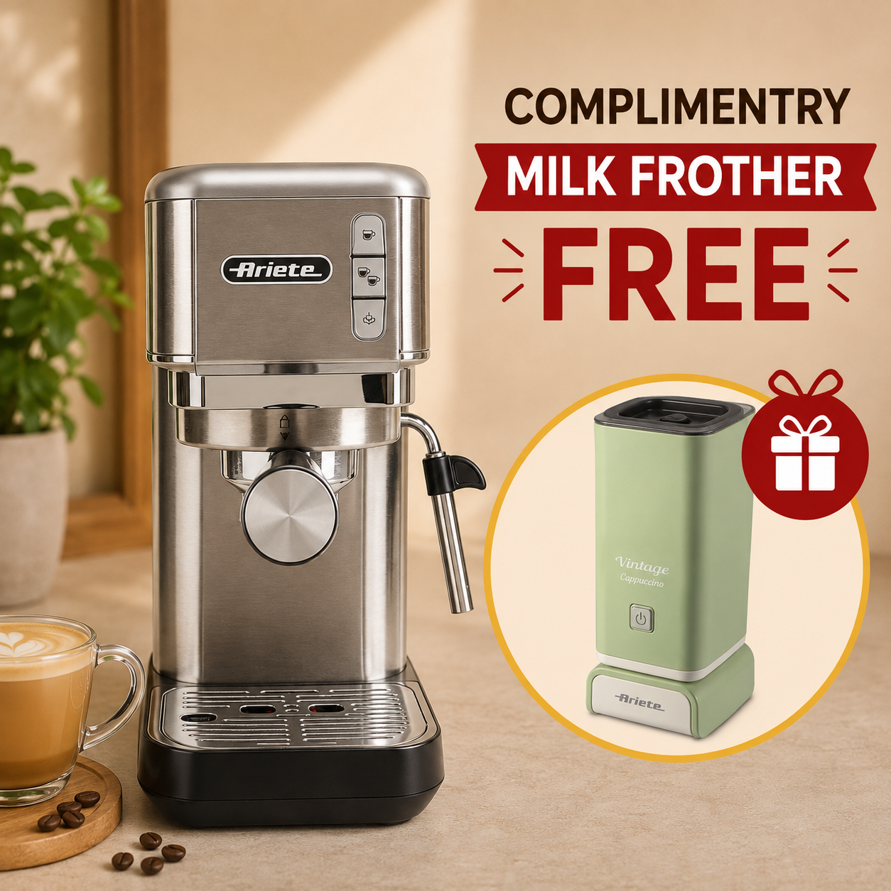 Ariete 1380 Slim Metal Coffee Machine