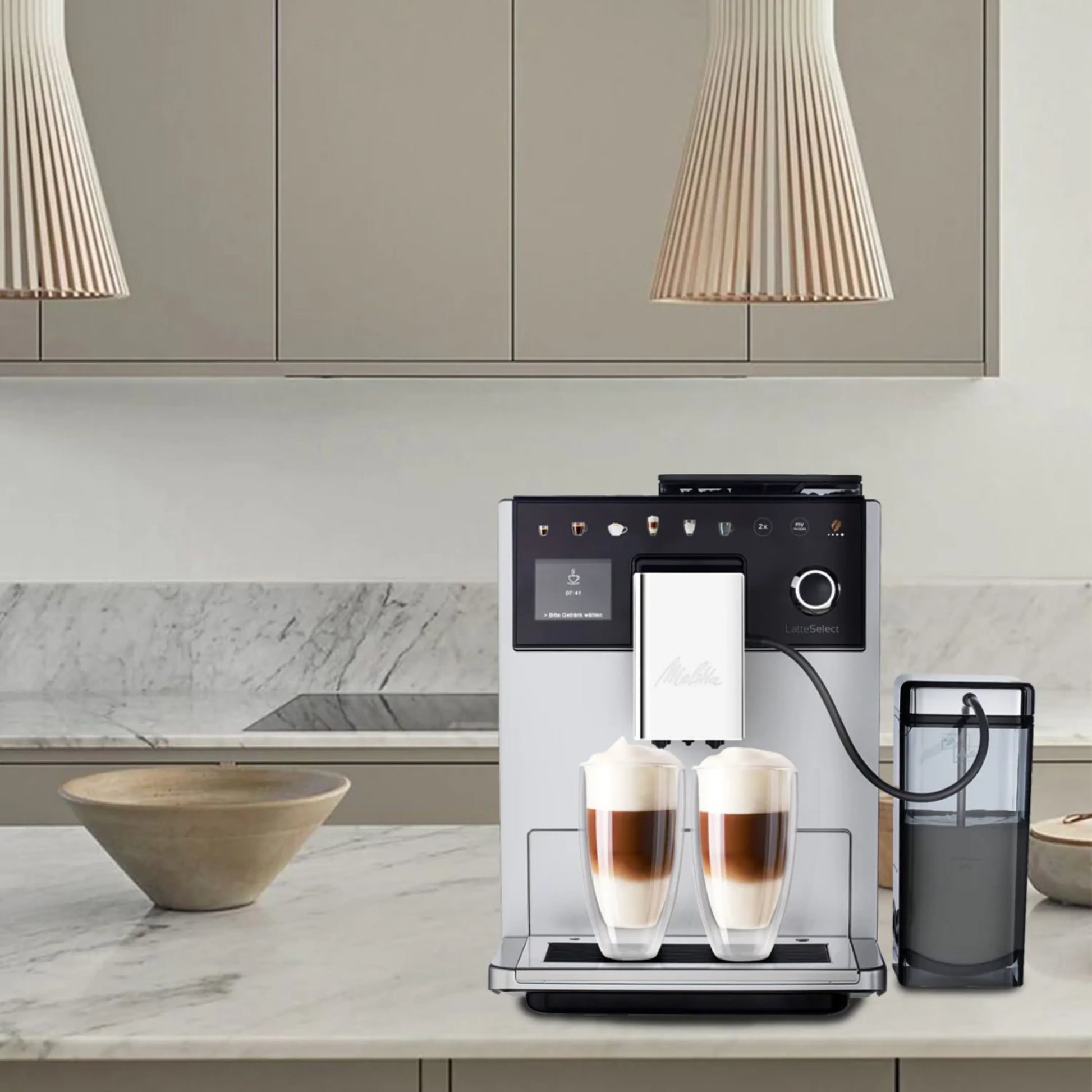 Melitta Latte Select coffee machine touchscreen control panel
