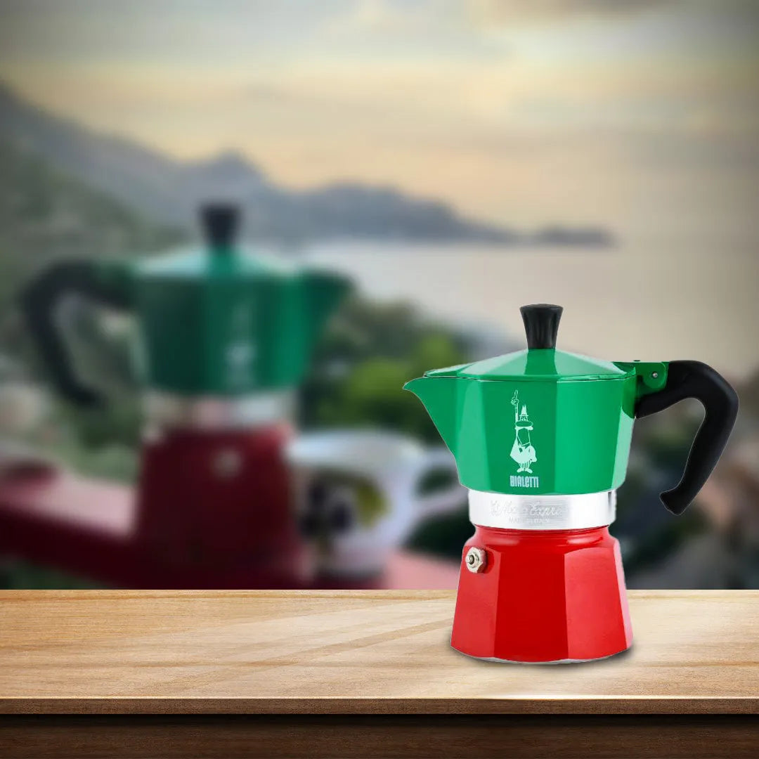 Bialetti Moka Express Tricolor 3-Cup Espresso Maker – Latteholic