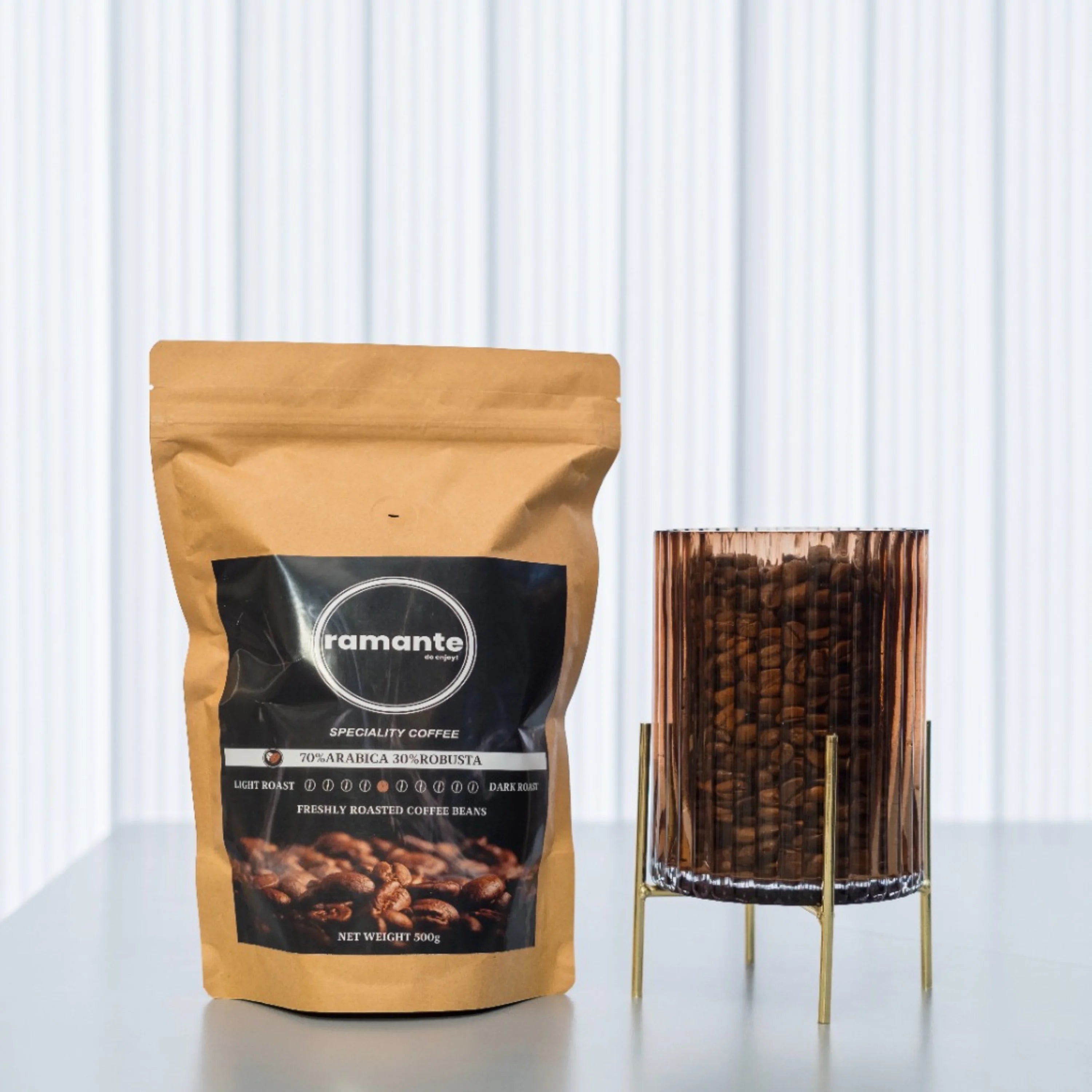 Ramante 70% Arabica & 30% Robusta Freshly Roasted Coffee Beans 500 gm