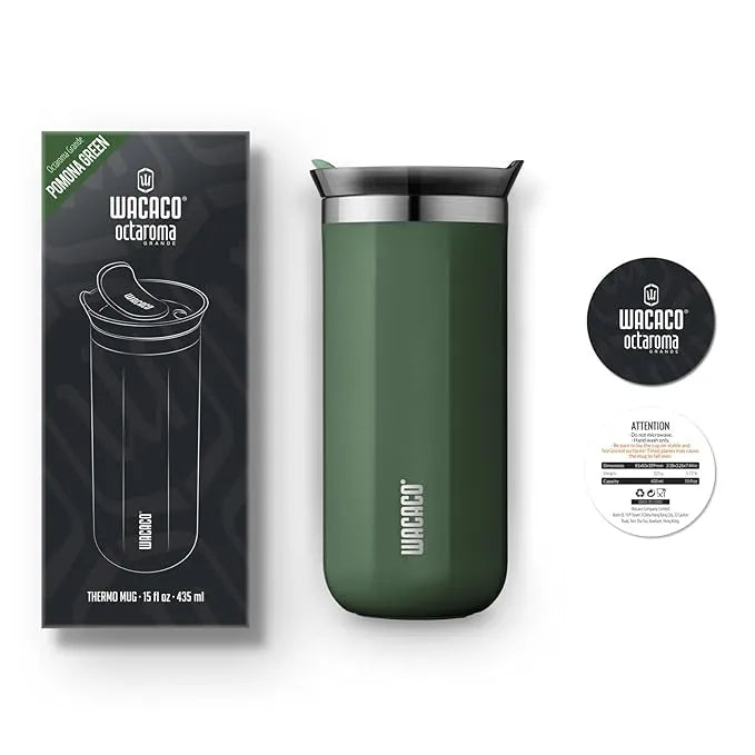 WACACO Octaroma Grande Vacuum Insulated Coffee Mug Green 7