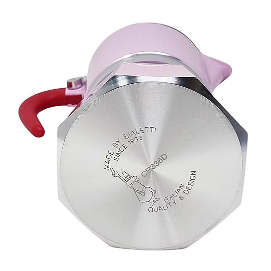Bialetti Rainbow Amore Mio Moka Coffee Maker, 3 Cups, Red with Cherries