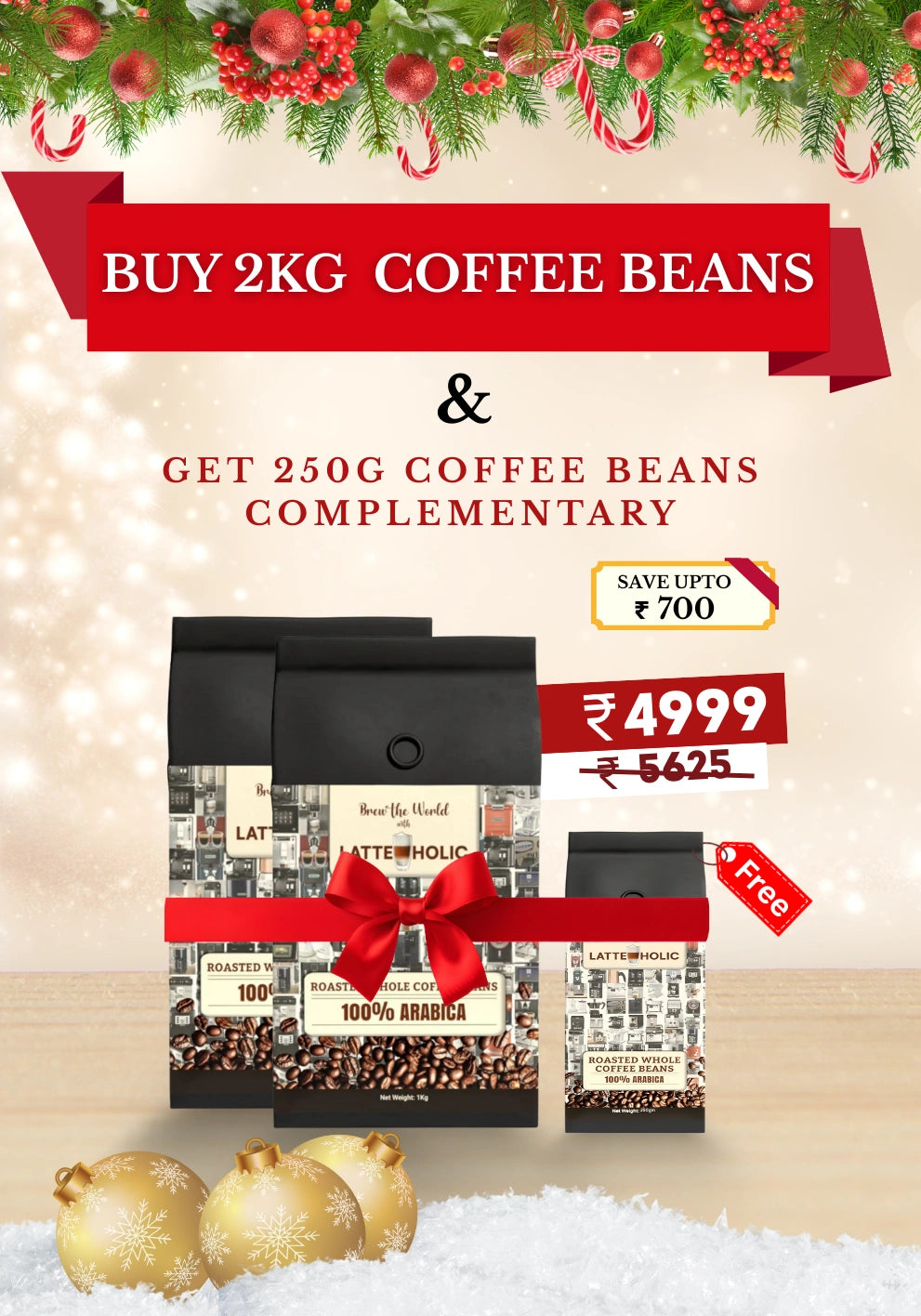 Buy 2kg Coffee Beans and Get 250g Coffee Beans Free